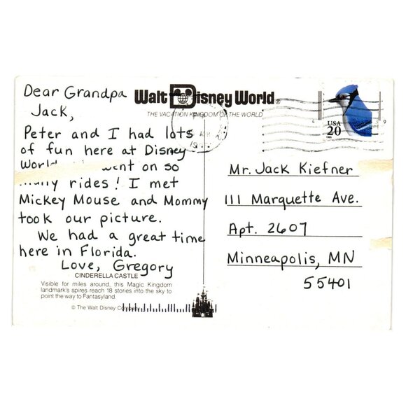 Vintage Walt Disney World Cinderella Castle Postcard Scenic Floral View - Picture 2 of 2